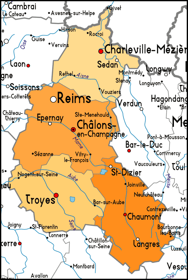 Detailed Map Of Champagne France